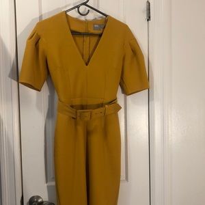 Mustard color feminine dress
